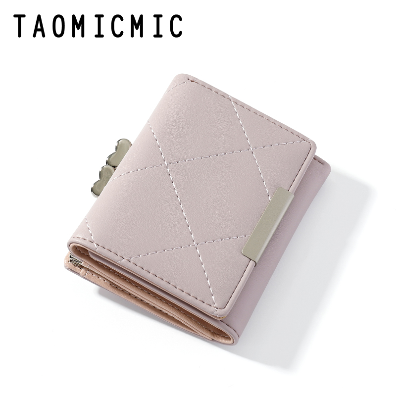 Factory price leather wallet visa credit card holder 3 fold short wallet with coin pouch free sample