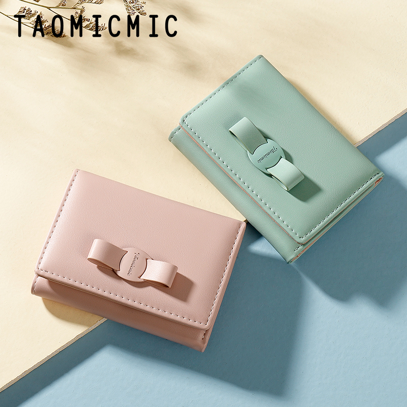 Taomicmic ladies clutch purse Wallet Leather Women Wallet Small Cute Wallet PU Trifold Card Holder Short Purse For Woman