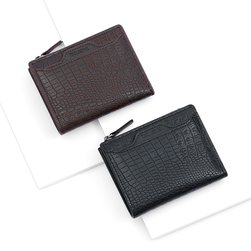 TAOMICIMIC Retro alligator  men wallet Leather texture punk short men's wallet for wallet