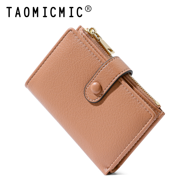 TAOMICMIC Cross-border fashion advanced sense short women's purse wallet Simple zipper change card bag Multi-function key bag