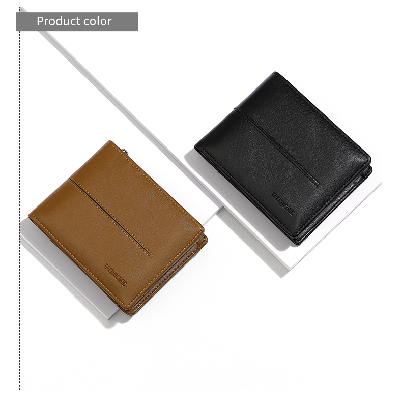 TAOMICMIC Retro simple multi-card two-fold zipper change wallet cross-border foreign trade short men's wallet genuine for men  pu leather wallet for men  wallet men pu leather luxury