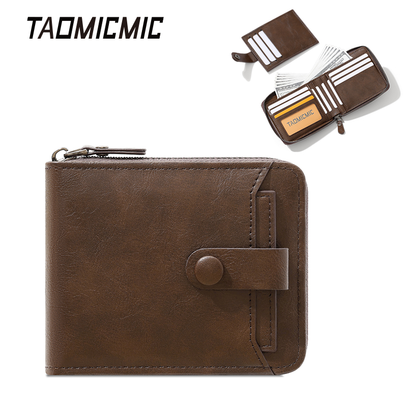 Taomicmic Genuine High-End Leather Purse Foreign Trade Multi-Functional Man Wallet Large Capacity Purse 100percent Inspection