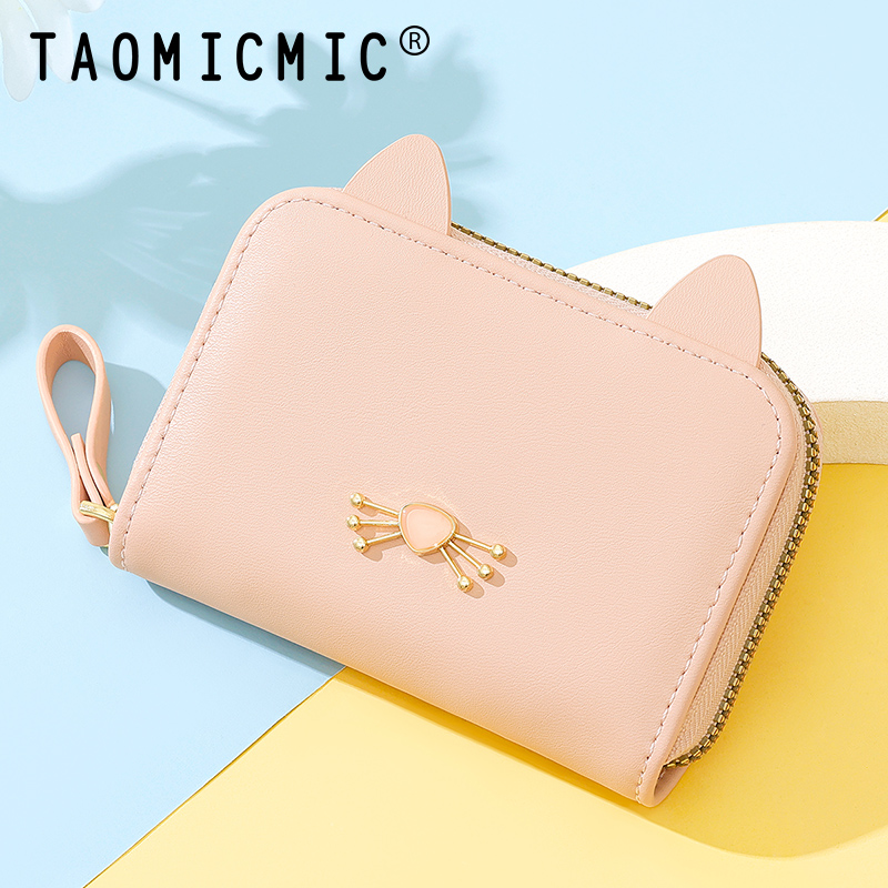 TAOMICMIC High Quality Cat Niche Cute Id Card Holder Multi-Card Organ Schoolgirl Ins Protective Case Coin Wallet For Women