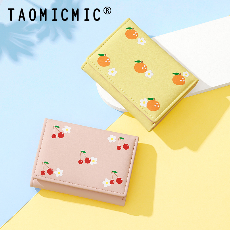 TAOMICMIC Highly Durable Printed Mini Women'S Three-Fold Short Wallet Sweet Storage With Favorable Prices
