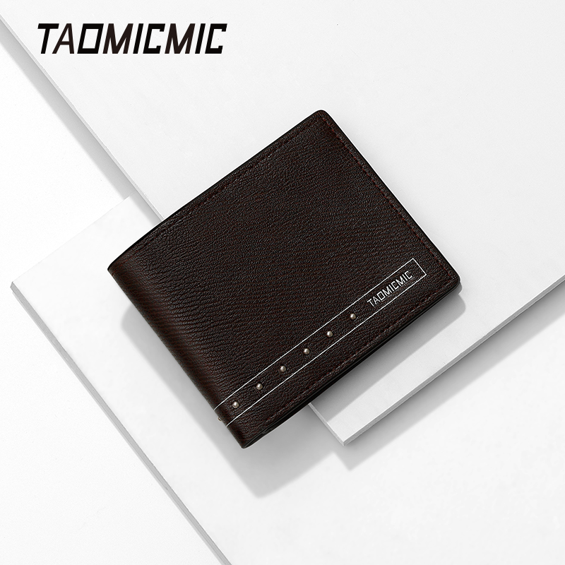 TAOMICMIC Business commute multi-card dollar wholesale short wallet leather Amazon cross-border male storage PU coin wallet