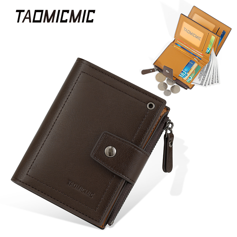 TAOMICMIC Two fold short men's wallet wholesale cross-border multi-card zipper dollar change spot non-leather short wallet