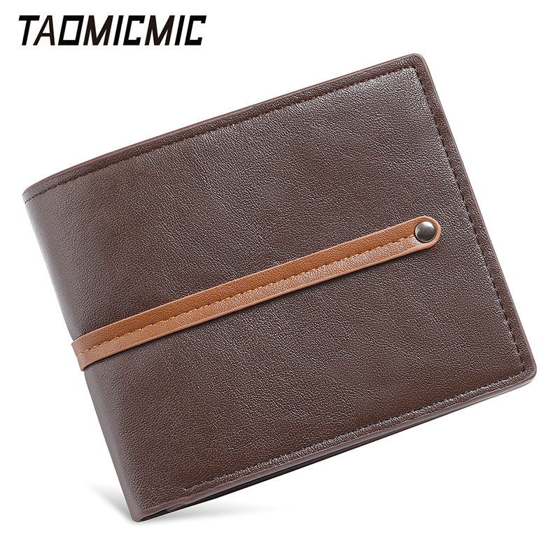 TAOMICMIC Men's Short Wallet PU Leather Bifold Contrast Snap Strap Durable For Business (S3292) - 图片 6