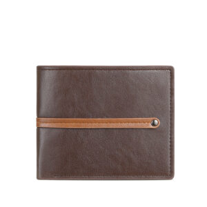 TAOMICMIC Men's Short Wallet PU Leather Bifold Contrast Snap Strap Durable For Business (S3292)