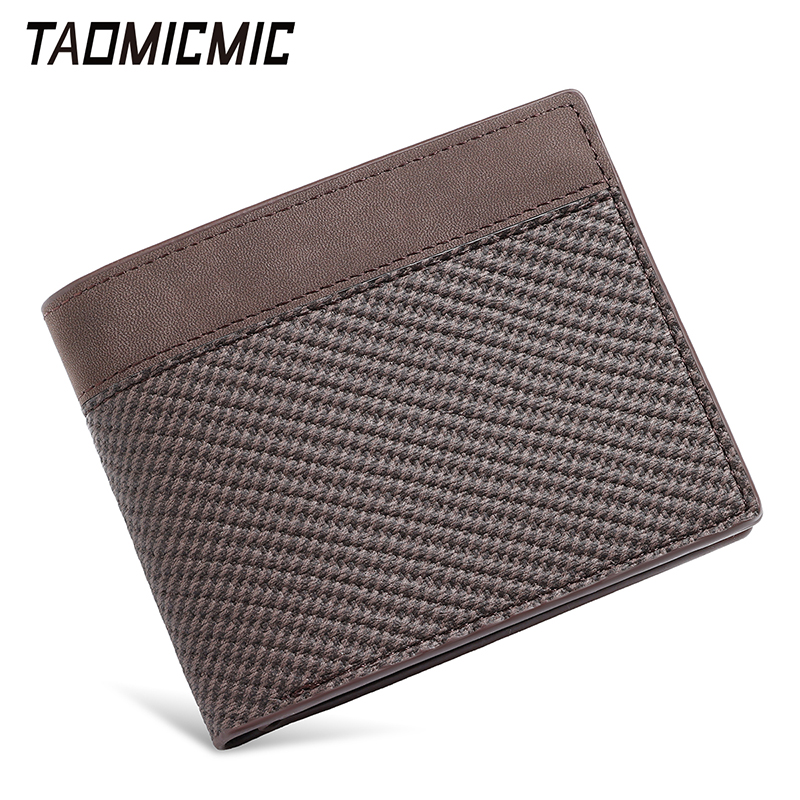TAOMICMIC Men's Bifold Wallet PU Leather Spliced Textured Multi Card Slots For Gift (S3294) - 图片 5