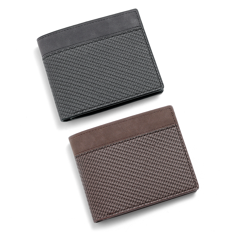 TAOMICMIC Men's Bifold Wallet PU Leather Spliced Textured Multi Card Slots For Gift (S3294) - 图片 7