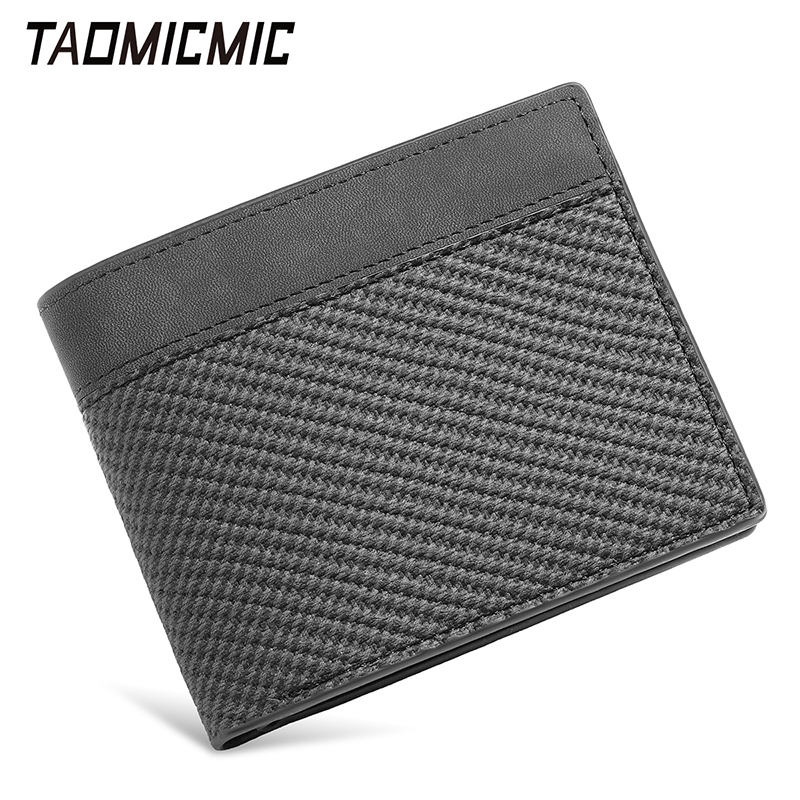 TAOMICMIC Men's Bifold Wallet PU Leather Spliced Textured Multi Card Slots For Gift (S3294) - 图片 6