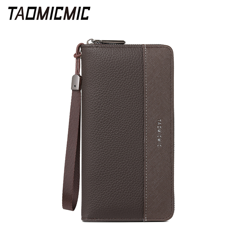 TAOMICMIC Men's Fashion Wallet Grain PU Leather Spliced with Wrist Strap Large Capacity For Business(S3296) - 图片 6