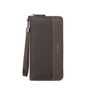 TAOMICMIC Men's Fashion Wallet Grain PU Leather Spliced with Wrist Strap Large Capacity For Business(S3296)