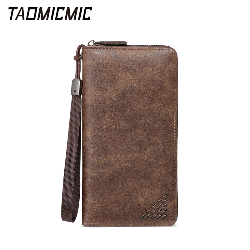 TAOMICMIC Men's Vintage Wallet with Wrist Strap PU Leather Large Capacity For Daily Use (S3297) - 图片 6