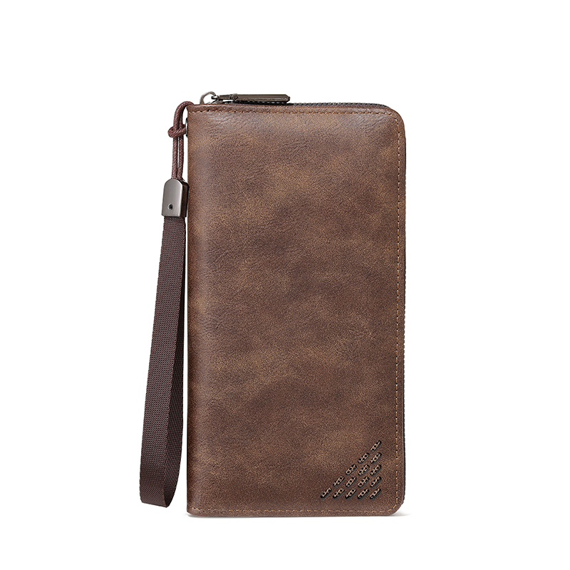 TAOMICMIC Men's Vintage Wallet with Wrist Strap PU Leather Large Capacity For Daily Use (S3297)