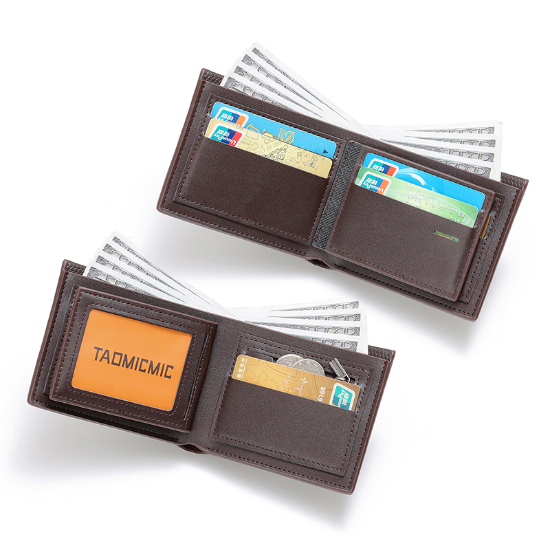 TAOMICMIC Men's Bifold Wallet Textured PU Leather Durable Large Capacity For Business(S3304) - 图片 4