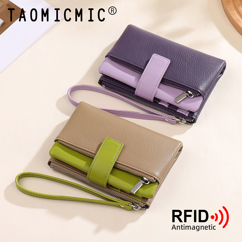 TAOMICMIC Women’s Wristlet Wallet Two-tone PU Leather Durable Coin Pocket For Daily Use(Y9395) - 图片 7