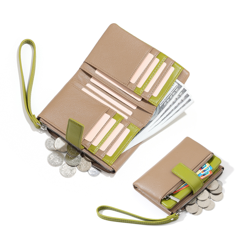 TAOMICMIC Women’s Wristlet Wallet Two-tone PU Leather Durable Coin Pocket For Daily Use(Y9395) - 图片 4