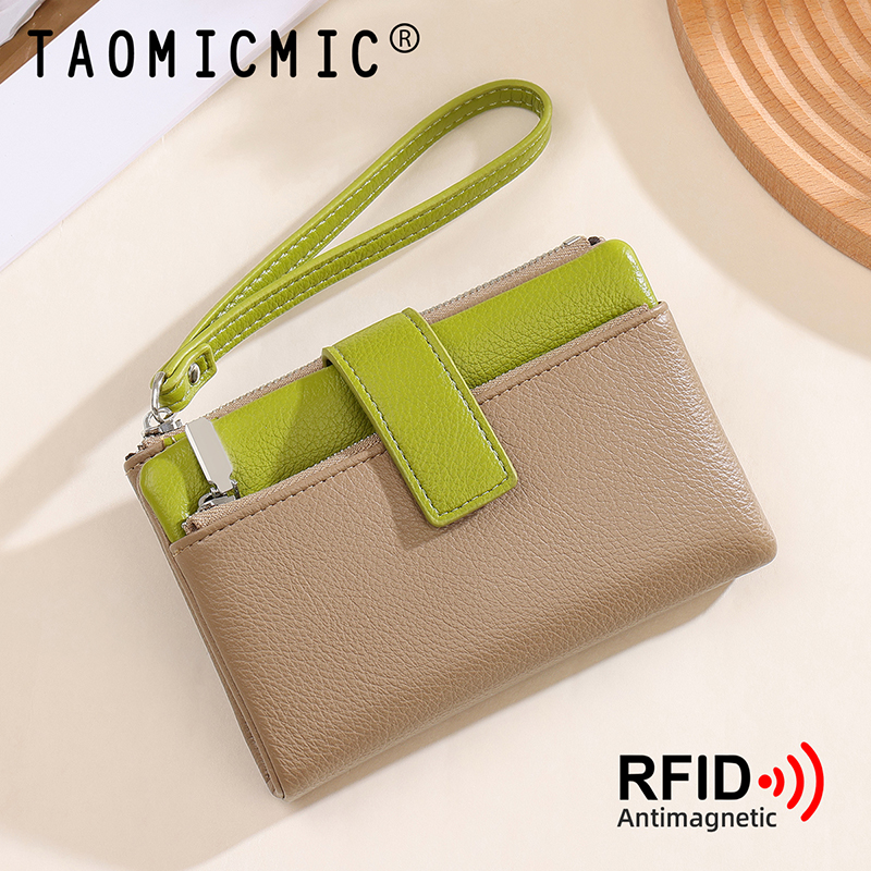 TAOMICMIC Women’s Wristlet Wallet Two-tone PU Leather Durable Coin Pocket For Daily Use(Y9395) - 图片 6