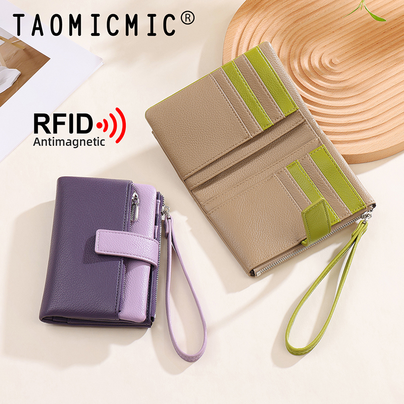 TAOMICMIC Women’s Wristlet Wallet Two-tone PU Leather Durable Coin Pocket For Daily Use(Y9395) - 图片 5