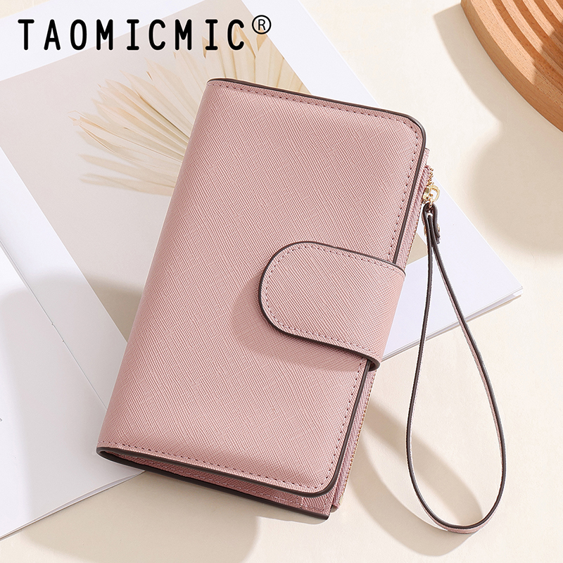 TAOMICMIC Women's Wrist Strap Wallet Cross Grain PU Leather Functional Purse For Gift(Y9399) - 图片 5