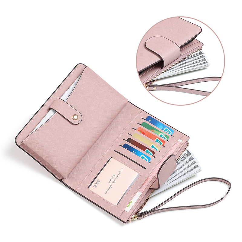 TAOMICMIC Women's Wrist Strap Wallet Cross Grain PU Leather Functional Purse For Gift(Y9399) - 图片 4
