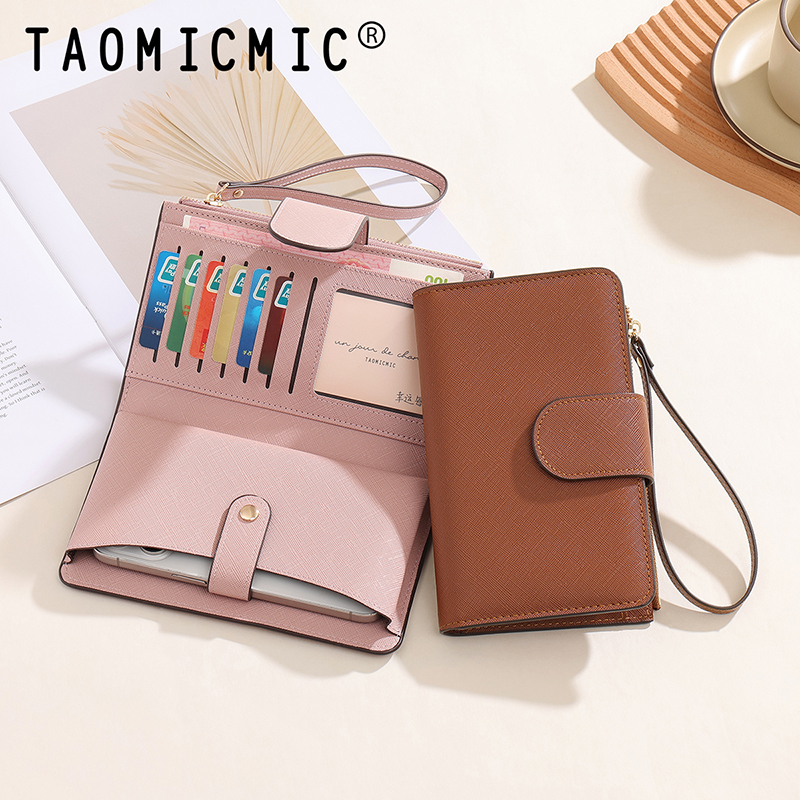 TAOMICMIC Women's Wrist Strap Wallet Cross Grain PU Leather Functional Purse For Gift(Y9399) - 图片 6