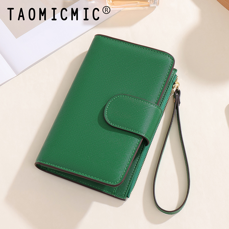 TAOMICMIC Women's Wrist Strap Wallet Cross Grain PU Leather Functional Purse For Gift(Y9399) - 图片 7