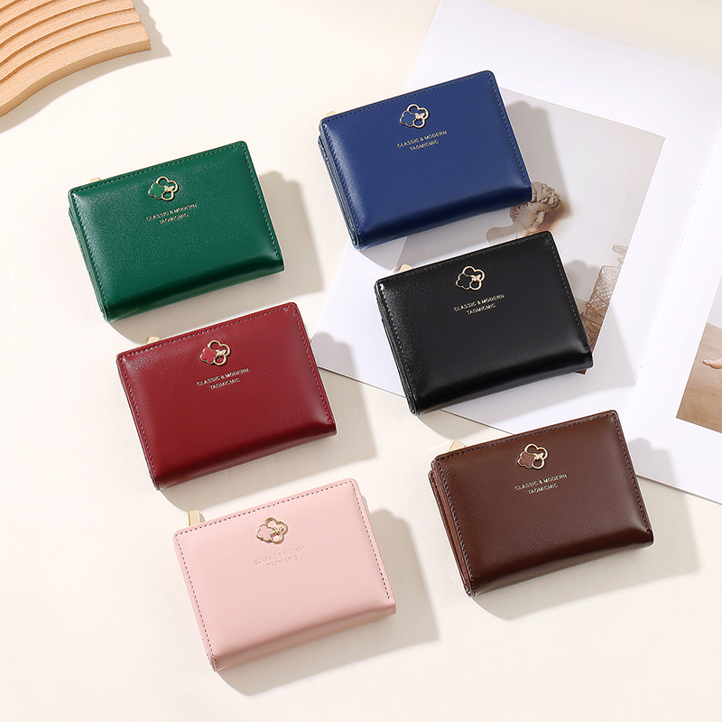 TAOMICMIC Women's Short Wallet Four Leaf Clover Metal Decoration Lightweight Coin Pocket For Gift (Y9400) - 图片 9