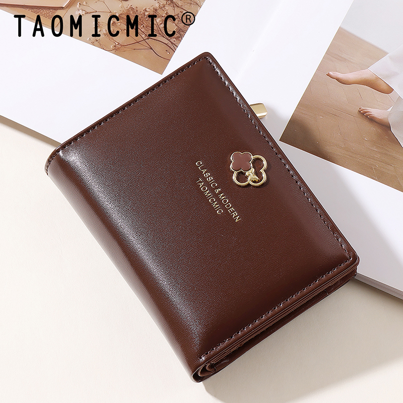 TAOMICMIC Women's Short Wallet Four Leaf Clover Metal Decoration Lightweight Coin Pocket For Gift (Y9400) - 图片 7