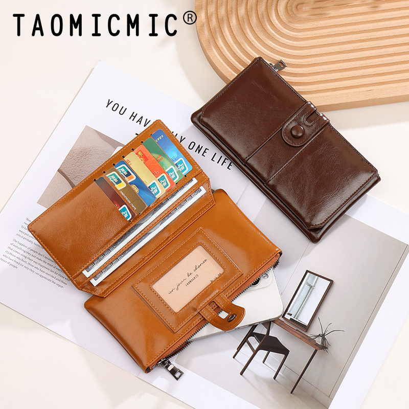 TAOMICMIC Women's Long Wallet Glossy PU Leather Large Capacity For Daily Use (Y9409) - 图片 4