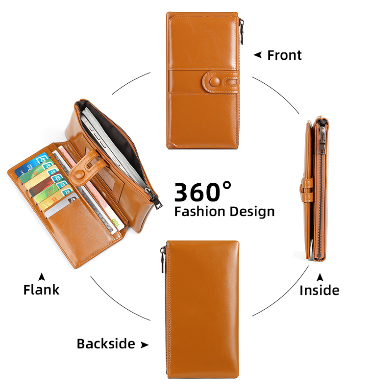 TAOMICMIC Women's Long Wallet Glossy PU Leather Large Capacity For Daily Use (Y9409) - 图片 8