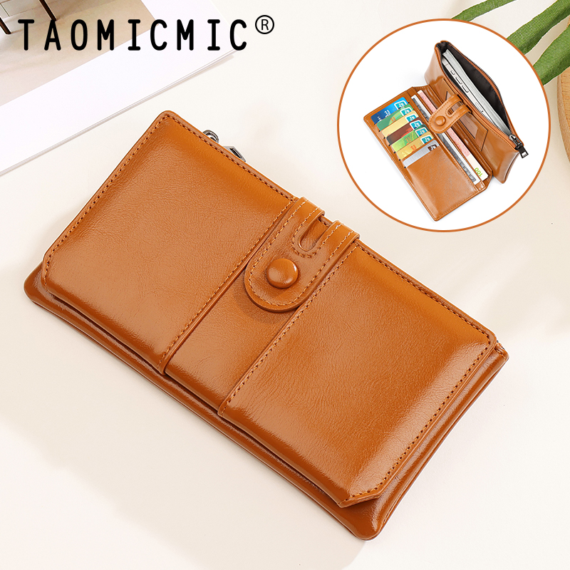 TAOMICMIC Women's Long Wallet Glossy PU Leather Large Capacity For Daily Use (Y9409) - 图片 6