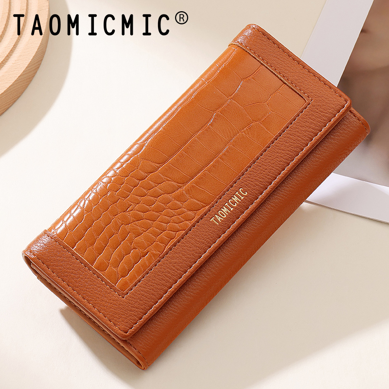 TAOMICMIC Women's Long Wallet Crocodile Pattern Creative PU Leather Multi-slot Loose For Daily Use (Y9425) - 图片 6