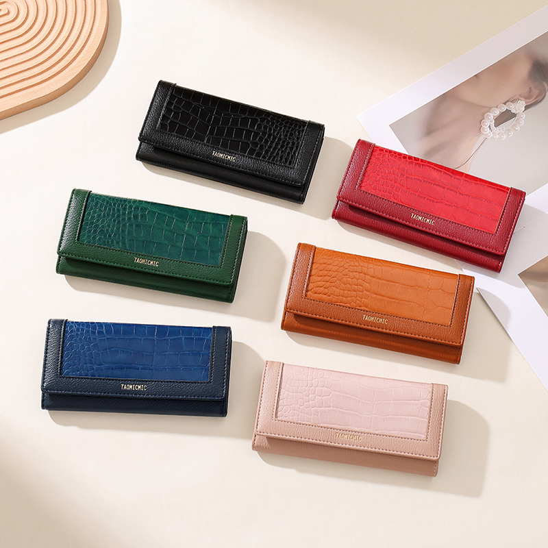 TAOMICMIC Women's Long Wallet Crocodile Pattern Creative PU Leather Multi-slot Loose For Daily Use (Y9425) - 图片 9