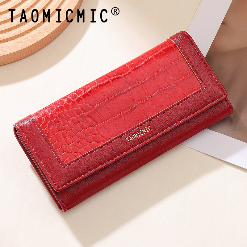 TAOMICMIC Women's Long Wallet Crocodile Pattern Creative PU Leather Multi-slot Loose For Daily Use (Y9425) - 图片 5