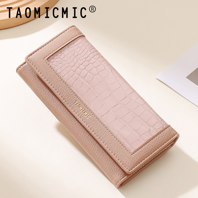 TAOMICMIC Women's Long Wallet Crocodile Pattern Creative PU Leather Multi-slot Loose For Daily Use (Y9425) - 图片 7