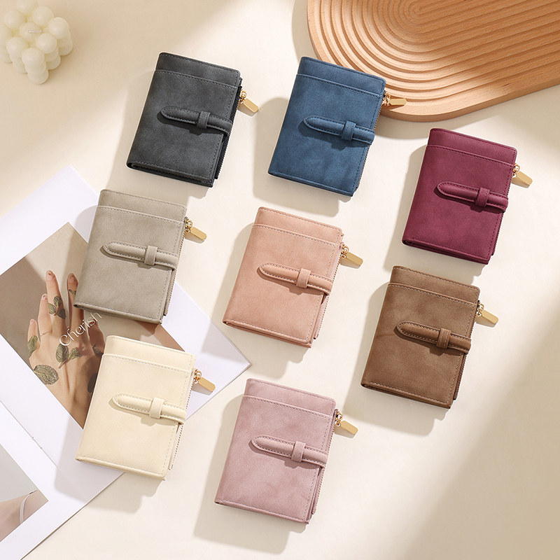 TAOMICMIC Women's Short Wallet PU Leather Strap Buckle Zipper Coin Pocket For Gift (Y9428) - 图片 9