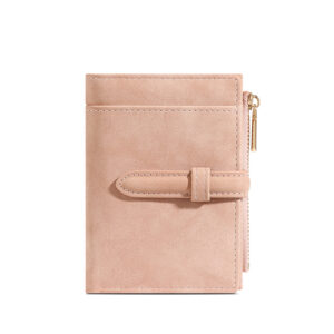 TAOMICMIC Women's Short Wallet PU Leather Strap Buckle Zipper Coin Pocket For Gift (Y9428）