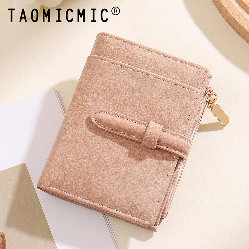 TAOMICMIC Women's Short Wallet PU Leather Strap Buckle Zipper Coin Pocket For Gift (Y9428) - 图片 6