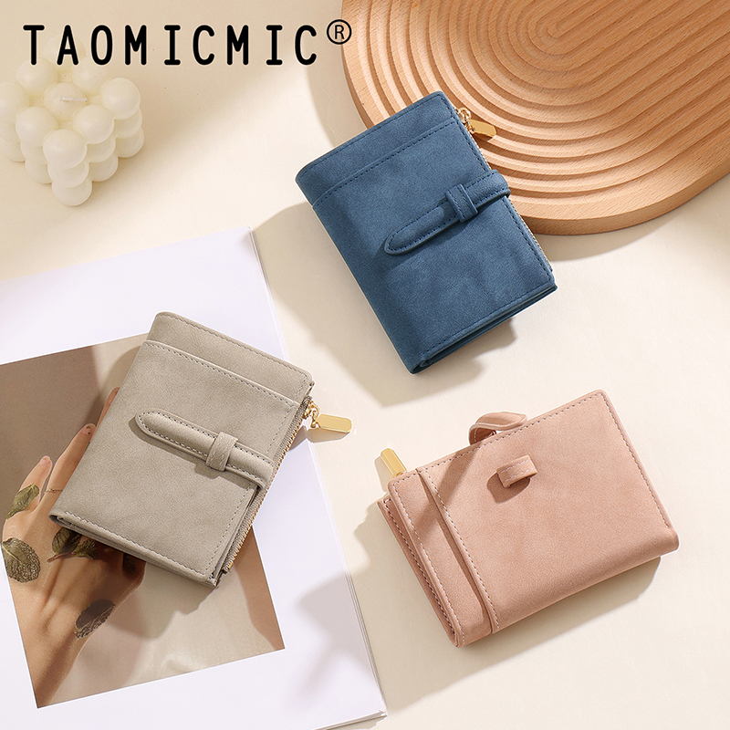 TAOMICMIC Women's Short Wallet PU Leather Strap Buckle Zipper Coin Pocket For Gift (Y9428) - 图片 8