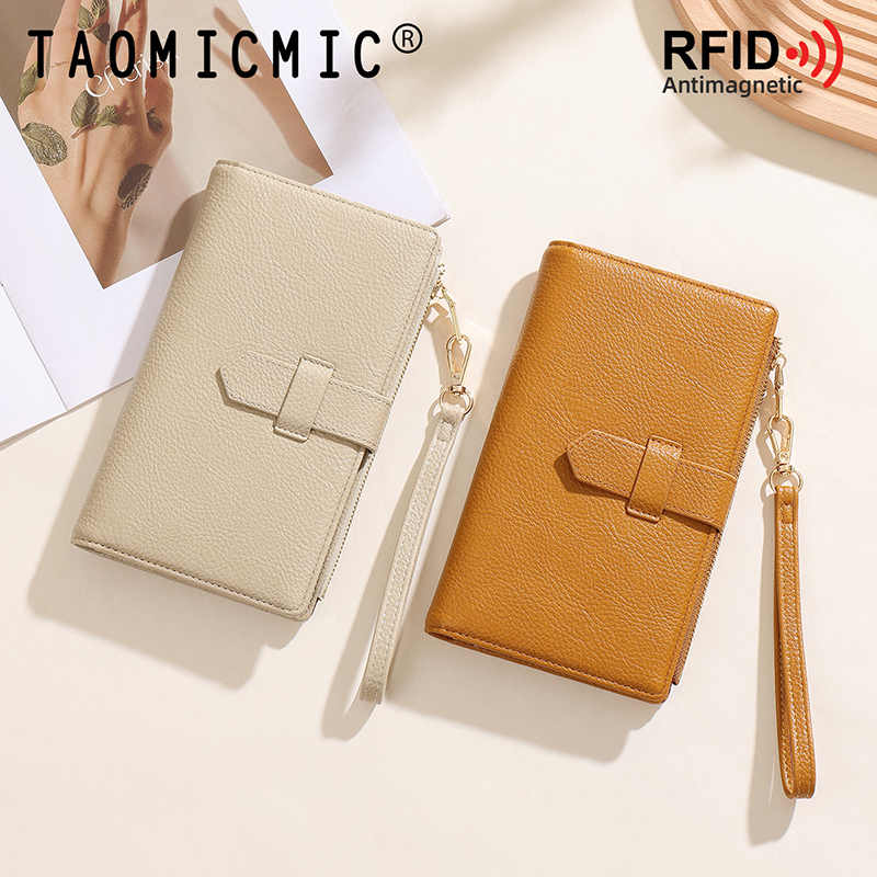 TAOMICMIC Women's Long Wallet PU Leather Strap Closure Side Zipper RFID Blocking Purse for Gift (Y9430) - 图片 8