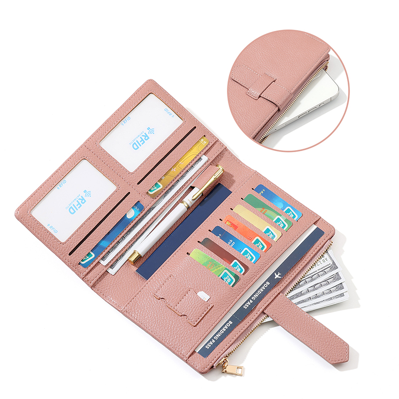 TAOMICMIC Women's Long Wallet PU Leather Strap Closure Side Zipper RFID Blocking Purse for Gift (Y9430) - 图片 6