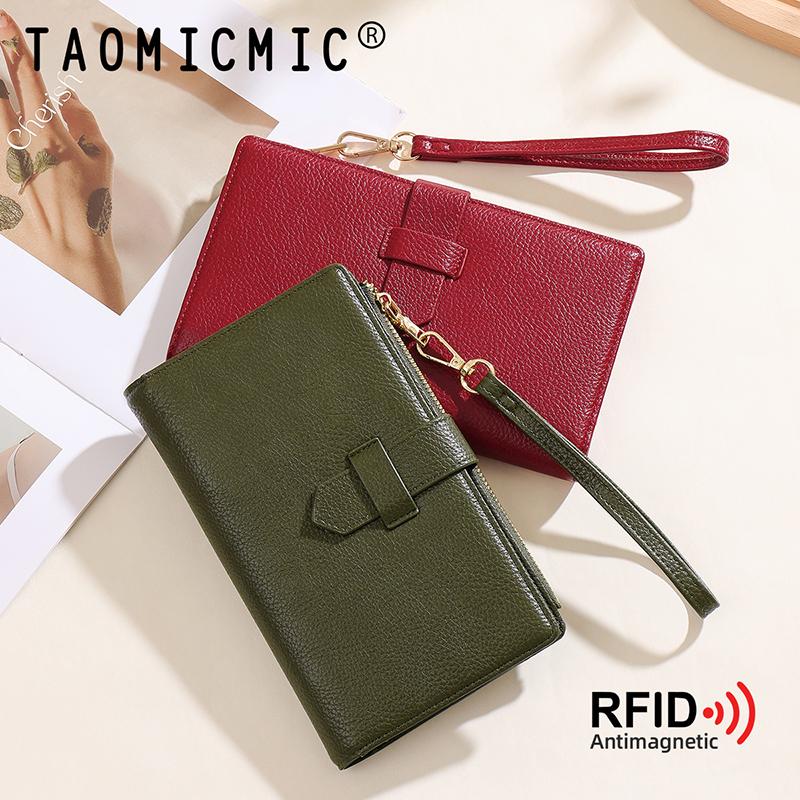 TAOMICMIC Women's Long Wallet PU Leather Strap Closure Side Zipper RFID Blocking Purse for Gift (Y9430) - 图片 7