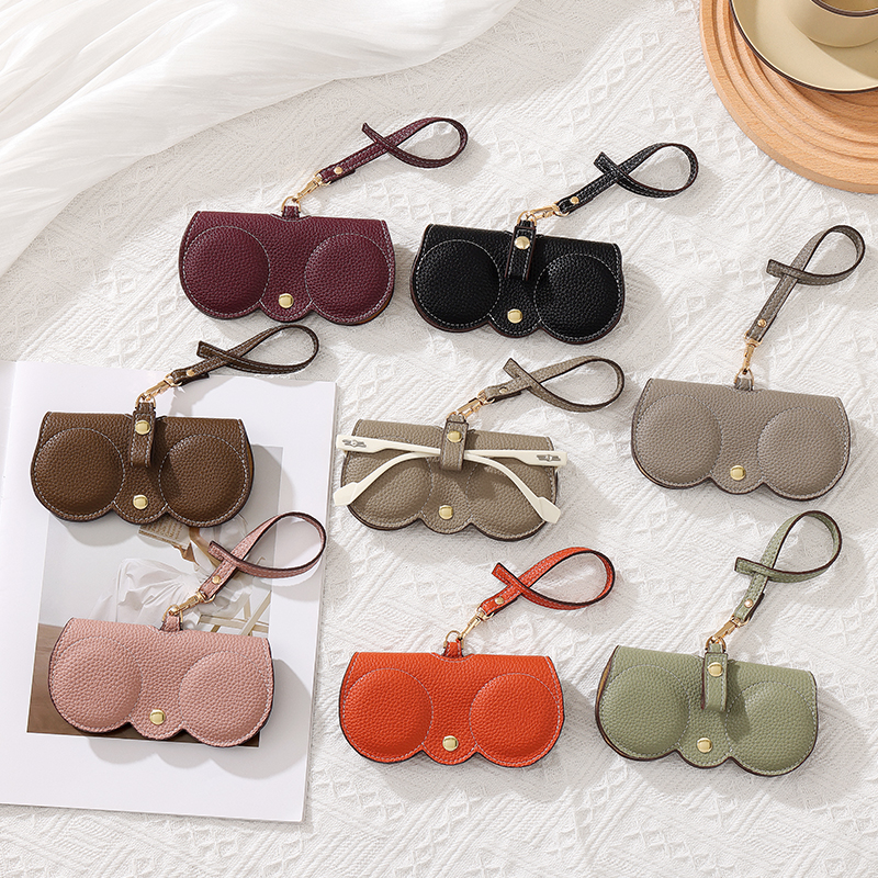 TAOMICMIC Sunglasses Case PU Leather With Lanyard Portable Protective Storage For Daily Travel Use(Y9449) - 图片 9