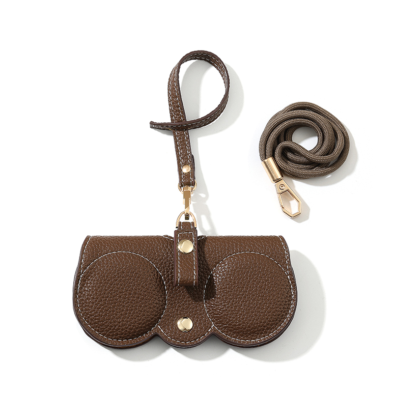 TAOMICMIC Sunglasses Case PU Leather With Lanyard Portable Protective Storage For Daily Travel Use(Y9449)