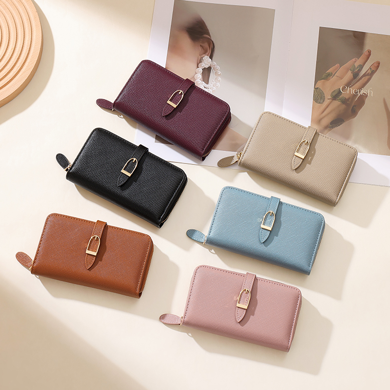 TAOMICMIC Ladies Bifold Wallet PU Buckle Zip Design Multi Card Storage For Daily Use(Y9455) - 图片 9