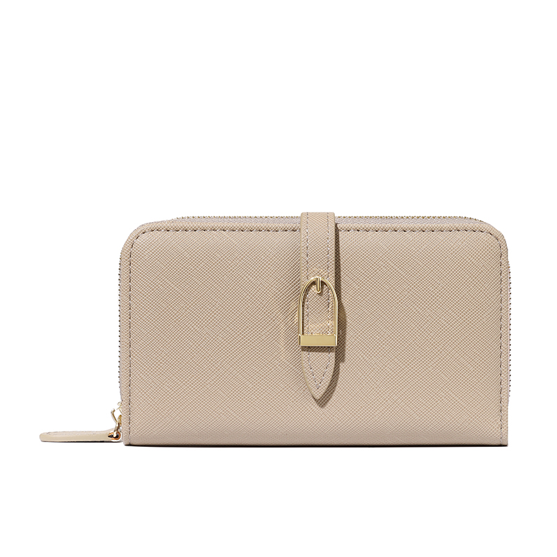 TAOMICMIC Ladies Bifold Wallet PU Buckle Zip Design Multi Card Storage For Daily Use(Y9455)
