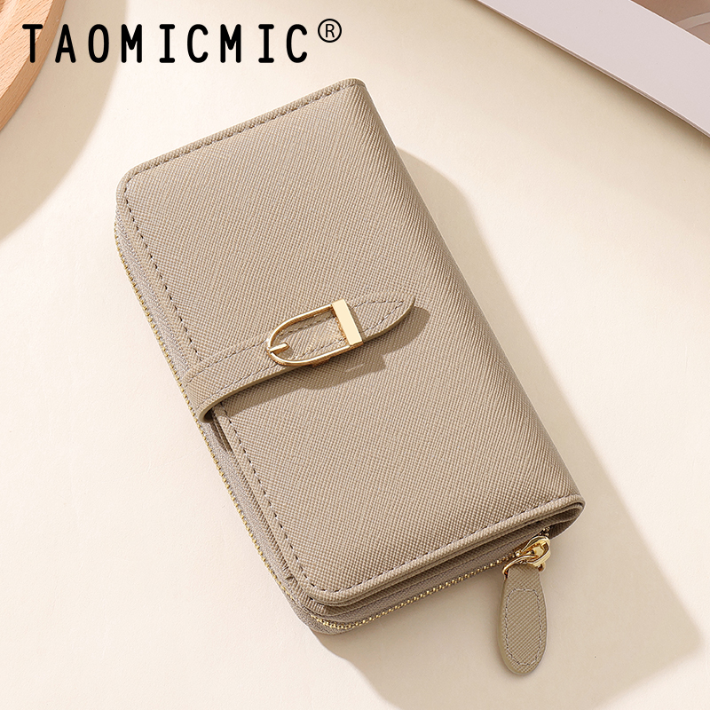 TAOMICMIC Ladies Bifold Wallet PU Buckle Zip Design Multi Card Storage For Daily Use(Y9455) - 图片 7
