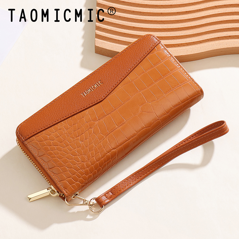 TAOMICMIC Women's Long Wallet Crocodile Grain PU Leather Two Tone Large Capacity For Gift (Y9461) - 图片 5